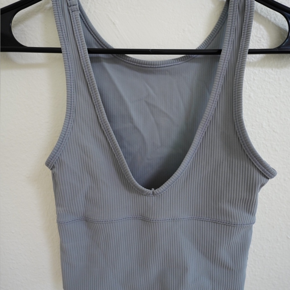 Lululemon Reversible Cropped Gray Ribbed Sports Bra/ Tank Top